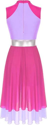 Miniatura 5 de Shinsto Vestido de baile litúrgico sin mangas con bloques de color para mujer, túnica de baile lírico