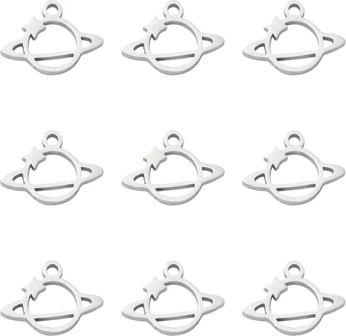 Miniatura 11 de Ipotkitt 10 dijes de huella de acero inoxidable 304 para mascotas, perros, gatos, huellas de corazón, para manualidades, joyas, collares