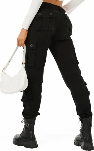 Miniatura 2 de Pantalones cargo de trabajo para mujer, de algodón, con 8 bolsillos, informal, estilo de combate militar