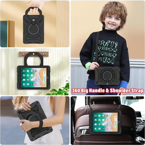 Miniatura 4 de ROISKIN Funda para iPad de 6ª y 5ª generación de 9.7 pulgadas, Pro 9.7, Air 2 con soporte giratorio 360 y correa de mano