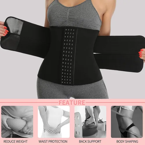 Miniatura 3 de KIWI RATA Entrenador de Cintura de Neopreno para Sauna Corsé Cinturón de Sudor para Mujeres Banda Ceñidora de Compresión para Entrenamiento Fitness