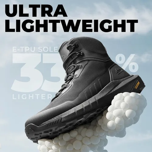 Miniatura 2 de NORTIV 8 Suela acolchada táctica ligera para hombre, para el trabajo, todo el día, cremallera lateral, motocicleta, combate, militar, bota