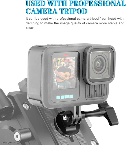 Miniatura 6 de Adaptador de trípode-perno de aluminio compatible Cámara de acción Gopro Hero 13 12 11 10 9 8 DJI Osmo Insta360 AKASO y otras cámaras de acción