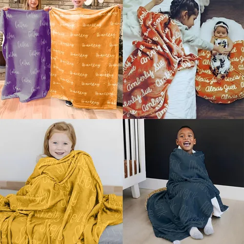 Miniatura 6 de Manta de bebé personalizada con nombres, manta de bebé personalizada para niños y niñas, manta de bebé personalizada para recién nacidos hecha