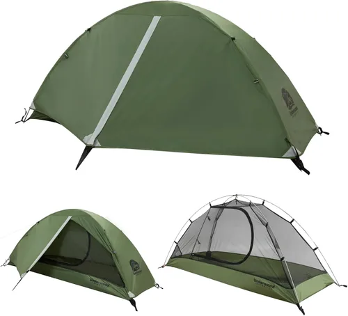 Miniatura 8 de Tienda de campaña para mochilero de 1/2 persona para camping, tienda de campaña ultraligera e impermeable, tienda de campaña compacta fácil