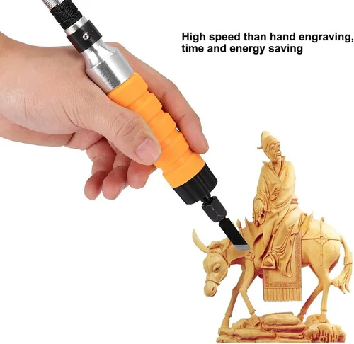 Miniatura 2 de Kits de cuchillos eléctricos para tallar carpintería, cincel para tallar carpintería, 5 cuchillas y tubo suave, herramienta de tallado de madera