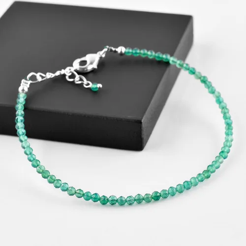 Miniatura 24 de Yanara Stone Bracelets For Women Beads Dainty Gemstones Jewelry for Women Birthstone, Chakra Energy Healing Crystals, Silver Plated Chain 8 inch