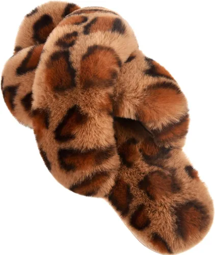 Miniatura 8 de Parlovable - Pantuflas mullidas para mujer con banda cruzada cómodas, zapatillas de casa de espuma viscoelástica con punta abierta, regalos
