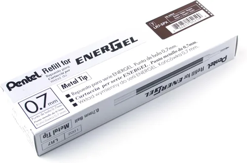 Miniatura 4 de Pentel - Tinta de recarga para bolígrafo de gel EnerGel, punta de metal de 0.7mm, tamaño mediano, tinta sepia, paquete de 12 (LR7-SP)