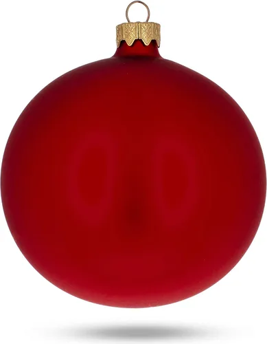 Miniatura 3 de Juego de 6 bolas de cristal rojo mate adornos de Navidad de 3.25 pulgadas