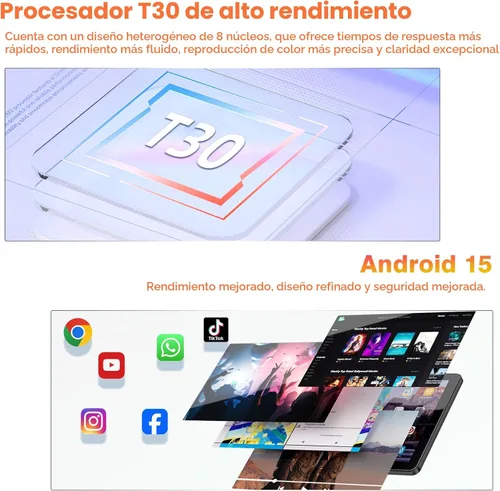 Miniatura 3 de Tablet Android 15, tabletas de 10 pulgadas, 18 GB+128 GB, expansión de 1 TB, tableta Octa-Core compatible con L1 Widevine con WiFi 5, BT5.2