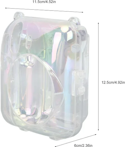 Miniatura 6 de Funda transparente para mini 12 instantáneos, cámara de película con capacidad para 10 películas en la parte posterior y correa ajustable