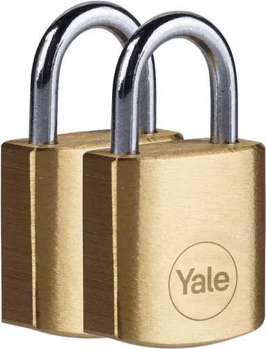 YALE Y110B/20/111/2-2 - 2 candados de latón (0.787 in) – Cerraduras interiores para taquilla, mochila, caja de herramientas – Llave igual –