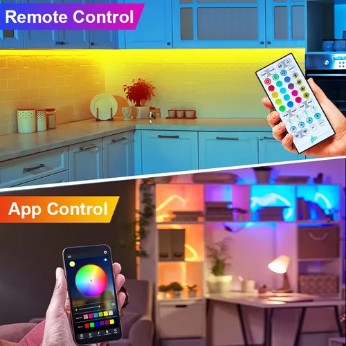 Miniatura 2 de maylit Kit de 6 piezas de iluminación RGB para debajo del gabinete, tira de luces LED con aplicación y control remoto, sincronización de música