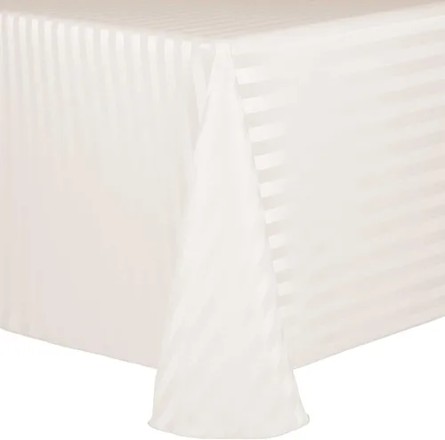 Miniatura 54 de Ultimate Textile Mantel ovalado de rayas satinadas (70.0 x 104.2 in), color gris plateado