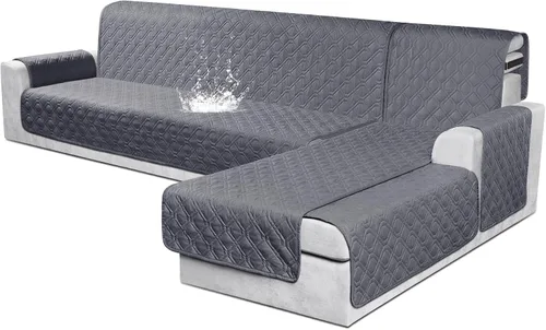 Miniatura 22 de VANSOFY Fundas para Sofá Seccional 100% Impermeables Funda Deslizable para Sofá en Forma de L 3 Piezas Reversible Funda para Chaise Lounge para Sofá
