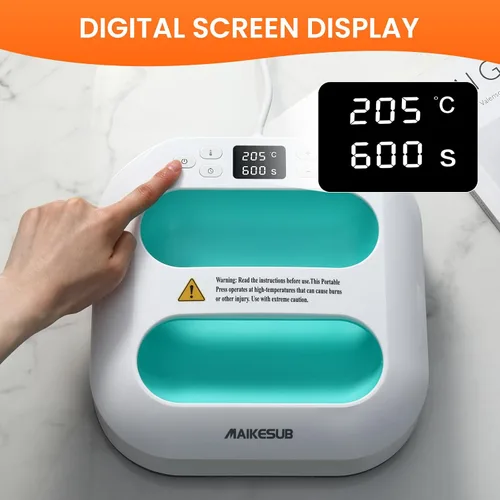 Miniatura 5 de Máquina de Prensa de Calor para Camisetas, Prensa de Calor Portátil 9.6"X9.6", Prensa de Plancha para Sublimación y Máquina de Prensa de Camisetas