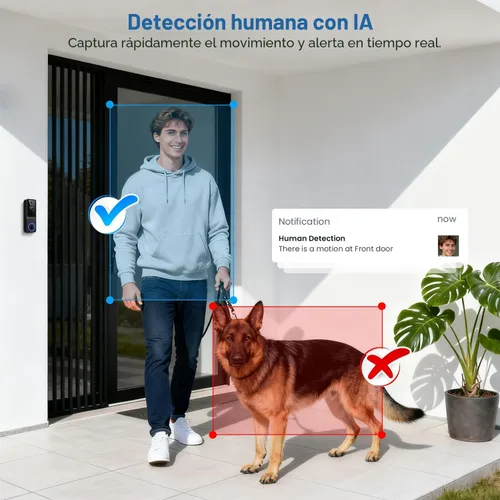 Miniatura 6 de SoraNari Cámara de timbre inalámbrico, 1080P HD, detección de movimiento, audio bidireccional, visión nocturna, almacenamiento en la nube