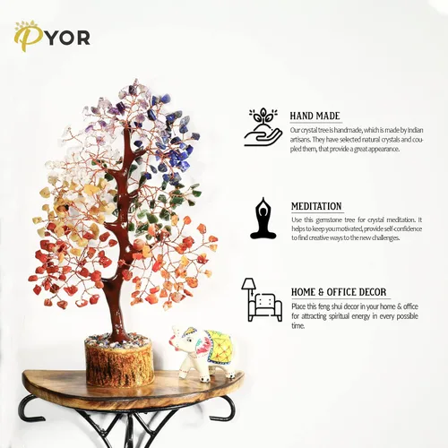 Miniatura 3 de PYOR Árbol de la vida de los 7 chakras, árbol de piedras preciosas, regalos de meditación, nueva decoración para el hogar, cristales, regalos