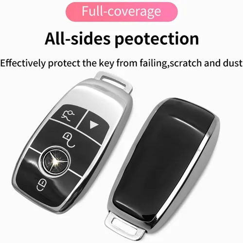 Miniatura 4 de Creativity Adecuado para llaves de Mercedes Benz. La caja de llaves de TPU suave avanzada es compatible con CLS CLA GLA AMG A C E S G GLC GLE GLS M