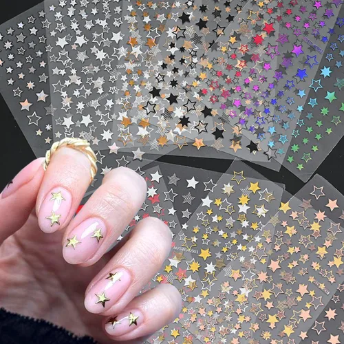 Miniatura 13 de Calcomanías de uñas de gato, 8 hojas de calcomanías autoadhesivas 3D con diseño de gato dorado, plateado, negro, blanco, para niños, niñas, mujeres