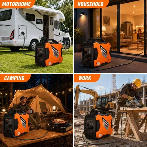 Miniatura 9 de Genkins Generador portátil de inversor de 3800 vatios ultra silencioso listo para RV, de emergencia, para respaldo en el hogar, recreación, etc. A