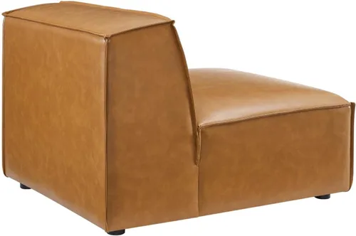 Miniatura 7 de Modway Restore - Sofá seccional de cuero vegano de 6 piezas en color marrón