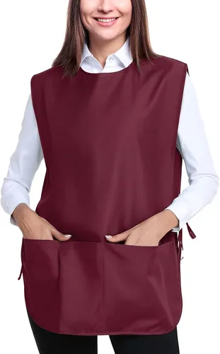 Miniatura 9 de BOHARERS Delantal Smock Cobbler para Mujeres y Hombres - con Lazos Laterales y 3 Bolsillos para Chef de Cocina, Limpieza, Estilista