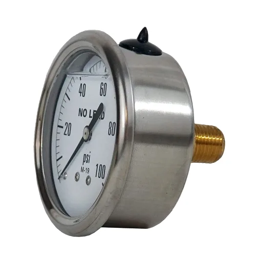 Miniatura 2 de Merrill MFG - Medidor de presión relleno de líquido NPT de acero inoxidable de 0 ~ 100 PSI de 0 ~ 100 PSI, montaje trasero central de agua, aceite