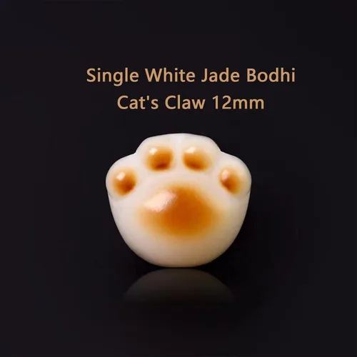 Miniatura 3 de Cuentas de rosario de jade blanco natural de raíz de Bodhi para mujer con una pulsera de un solo anillo