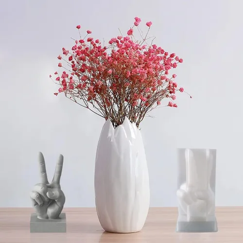Miniatura 3 de Victory Gesture - Molde de vela de gesto, molde de resina de mano 3D, molde de silicona en forma de V, fabricación de velas de jabón, escultura