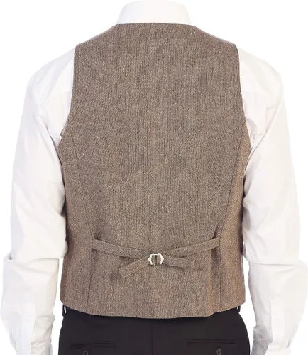 Miniatura 94 de Gioberti Chaleco de tweed formal de 6 botones para hombres