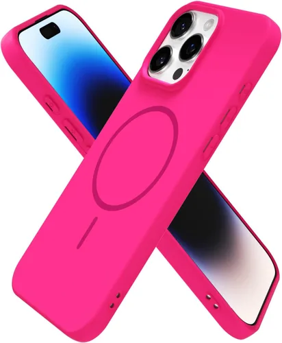 Miniatura 207 de oakxco Funda de silicona Mag Safe para iPhone 17 Pro Max, funda magnética delgada y fina compatible con carga inalámbrica MagSafe, bonita funda Negro