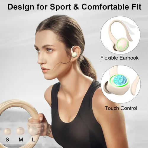 Miniatura 4 de Matast Auriculares inalámbricos, auriculares Bluetooth deportivos, auriculares de fitness bajo para gimnasio, correr, auriculares impermeables IP7