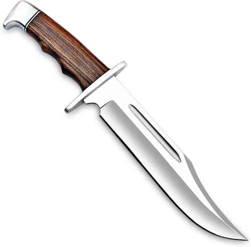 Miniatura 4 de H & H BLADES Cuchillo Bowie de acero D2 hecho a mano de 14 pulgadas con funda de cuero, cuchillo de caza con mango de madera duradero, ideal