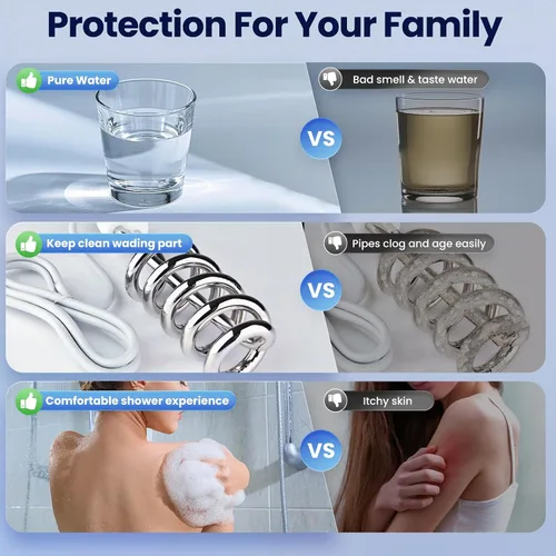 Miniatura 8 de Sistema de filtro de agua para toda la casa, sistema de filtración de agua de 3 etapas para toda la casa, entrada/salida de 3/4 pulgadas, reduce