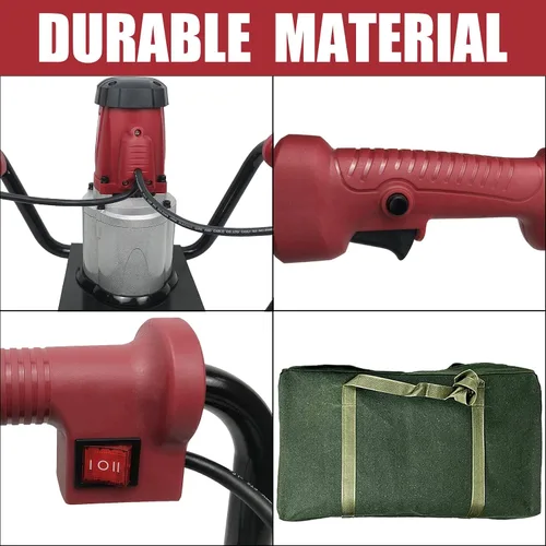 Miniatura 7 de JACKCHEN Perforadora eléctrica de agujeros para postes de 1500W con reversa, barrena de tierra de doble mango con bolsa de almacenamiento, brocas