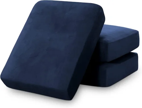 PrinceDeco Fundas de cojín para sofá, funda elástica y lavable, funda de cojín ajustable de tela de terciopelo antideslizante, protector de muebles