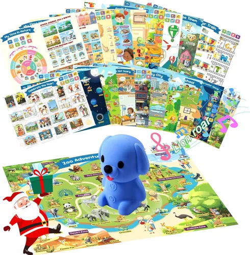 Juguetes educativos para niños mayores de 2 años, bolígrafo parlante con 20 carteles interactivos de aprendizaje para niños pequeños, actividades de