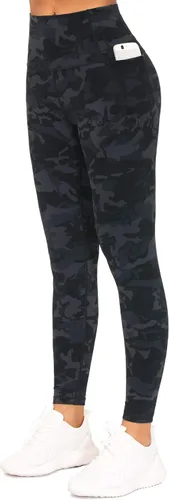 Miniatura 2 de The GYM People - Leggings de entrenamiento con control de abdomen y bolsillos pantalones de yoga atléticos de cintura alta para mujeres que corren