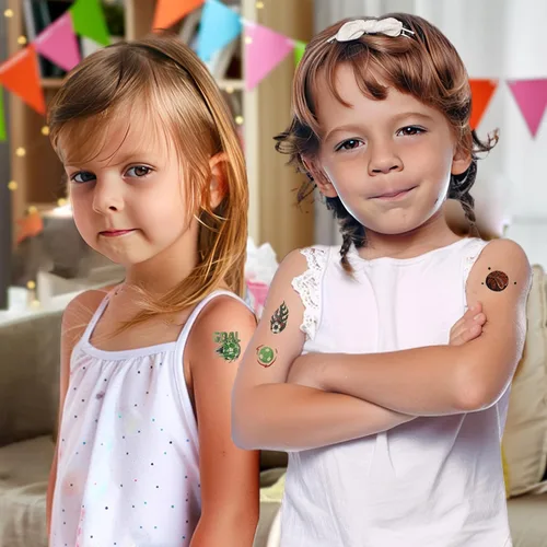 Miniatura 7 de 200 tatuajes de mariposa luminosos para niños, con temática de unicornio y mariposa, tatuajes temporales para niños, tatuajes temporales que brillan