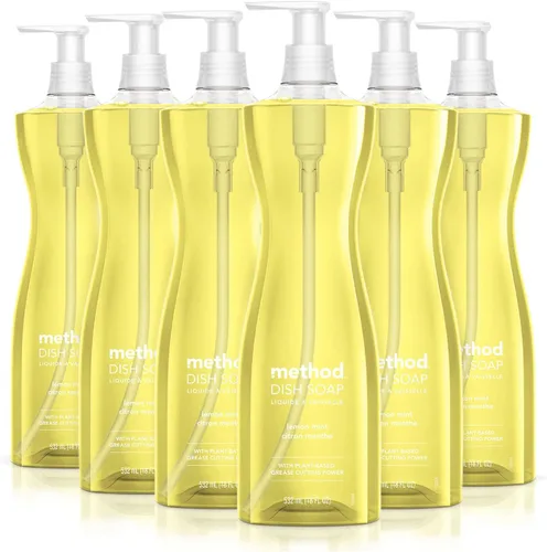 Miniatura 14 de Method Jabón de gel para platos, aroma a clementina, resistente a la grasa y alimentos pegados, fórmula libre de crueldad, fabricado con plástico