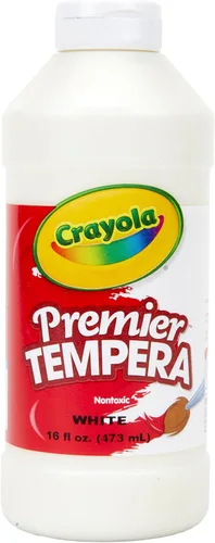 Crayola Premier - Pintura al temple para niños, color blanco (16 onzas), suministros para el aula para niños, ideal para artes y manualidades, no