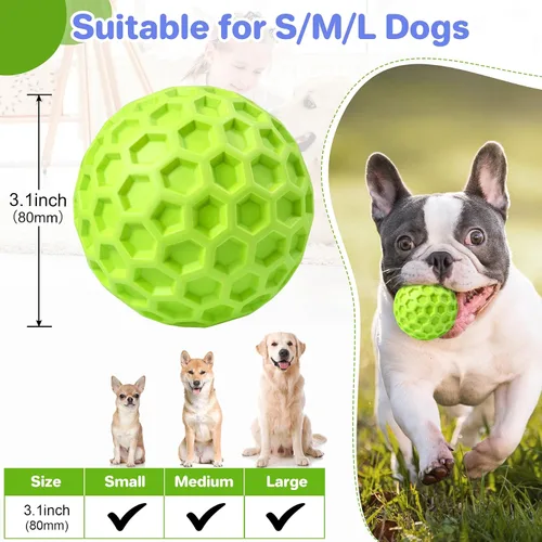 Miniatura 2 de DISSKNIC Pelotas chirriantes indestructibles para perros, juguetes interactivos para perros masticadores agresivos, razas grandes para aliviar