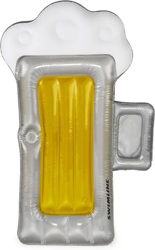 Miniatura 2 de Swimline Flotador inflable para piscina con cama, tumbona, esterilla divertida, taza de cerveza, amarillo