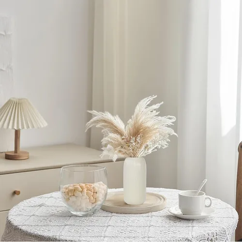 Miniatura 6 de Jarrón de cerámica para flores – Jarrón moderno pequeño con textura acanalada para decoración del hogar, hierba de pampas, decorativo