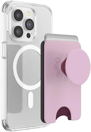 Miniatura 9 de Cartera para teléfono PopSockets con soporte expandible, tarjetero para teléfono - Rosa suave Rosa rubor