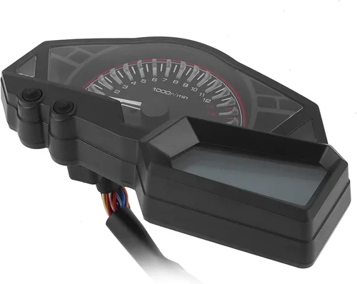 Acouto Velocímetro de motocicleta para 300 6 engranajes LCD motocicleta odómetro tacómetro velocidad medidor de combustible 15000RPM 0.0-123.7 mi/h