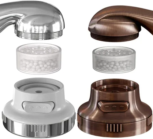 Miniatura 4 de 2 cartuchos de filtro de repuesto para cabezal de ducha, filtro de ducha de cloro y fluoruro y reduce los sólidos disueltos, filtro de agua dura
