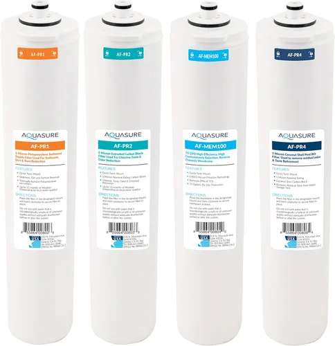 Aquasure Juego completo de cartuchos de repuesto de filtro de giro rápido de 4 etapas de la serie Premier AF-CP100 | Compatible con sistema de